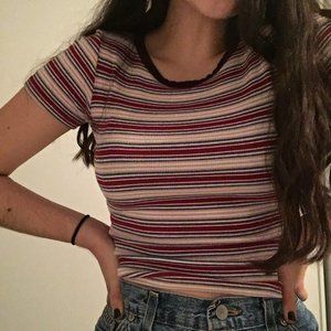 Women's striped cropped top